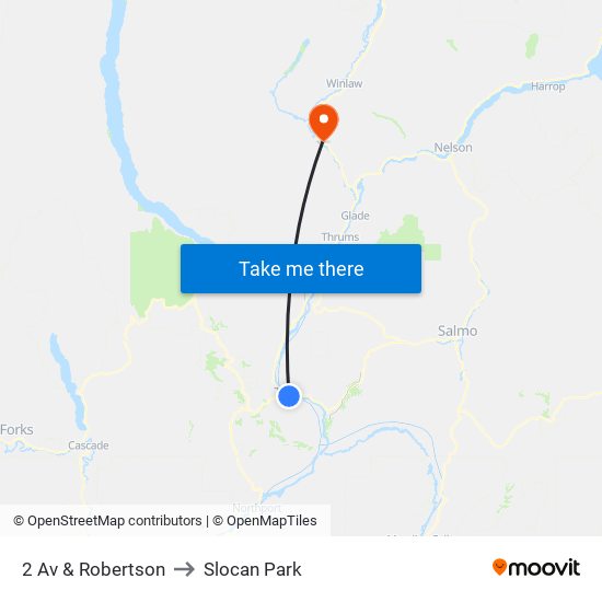 2 Av & Robertson to Slocan Park map