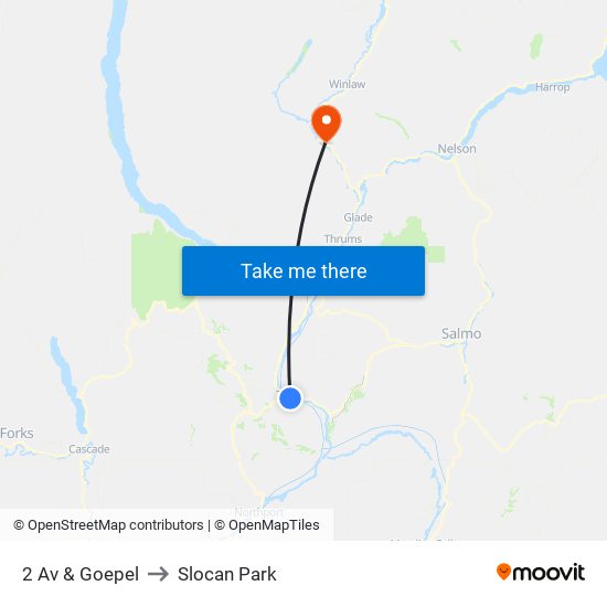 2 Av & Goepel to Slocan Park map