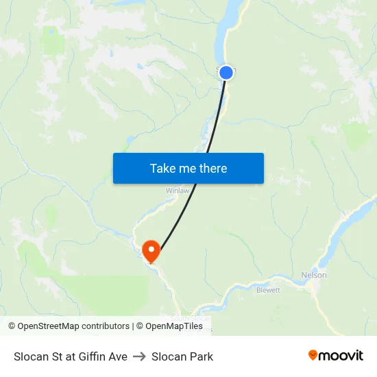 Slocan St at Giffin Ave to Slocan Park map
