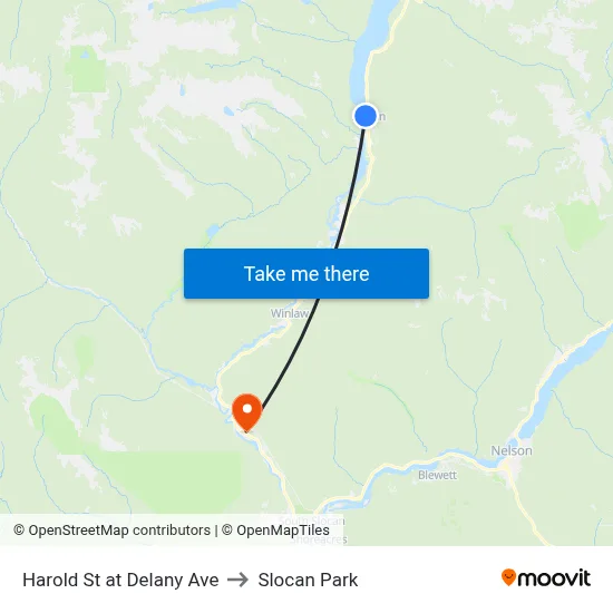 Harold St at Delany Ave to Slocan Park map