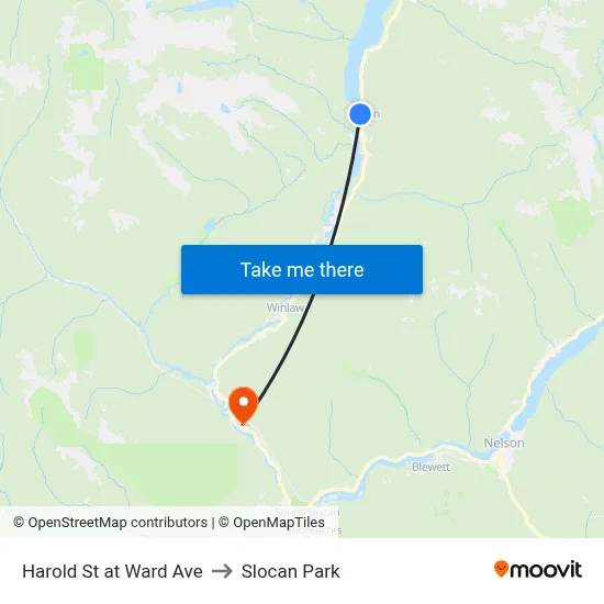 Harold St at Ward Ave to Slocan Park map