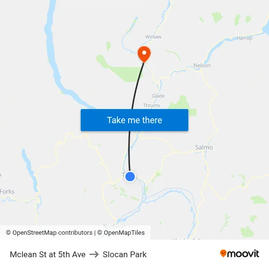 Mclean St at 5th Ave to Slocan Park map