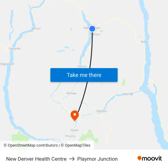 New Denver Health Centre to Playmor Junction map