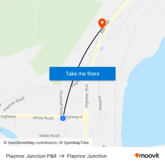 Playmor Junction P&R to Playmor Junction map