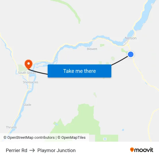 Perrier Rd to Playmor Junction map