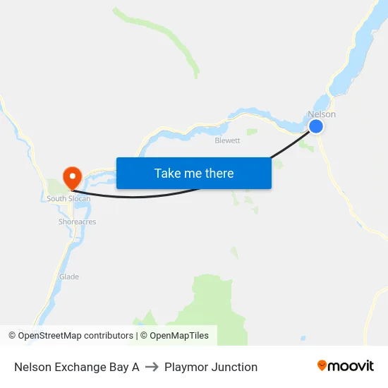 Nelson Exchange Bay A to Playmor Junction map