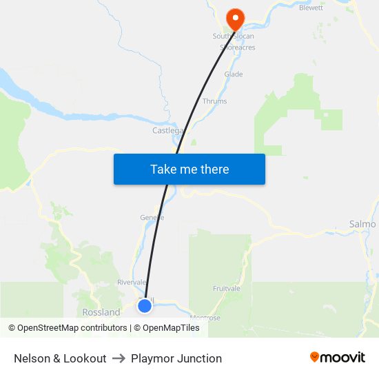 Nelson & Lookout to Playmor Junction map