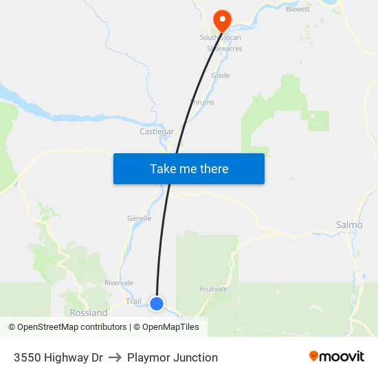 3550 Highway Dr to Playmor Junction map