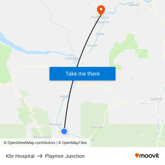 Kbr Hospital to Playmor Junction map