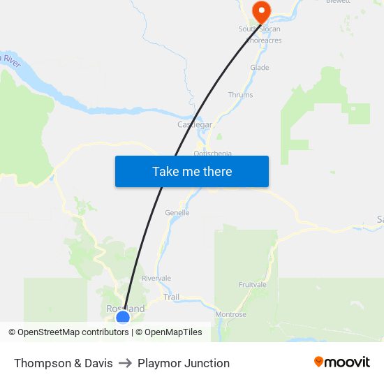 Thompson & Davis to Playmor Junction map