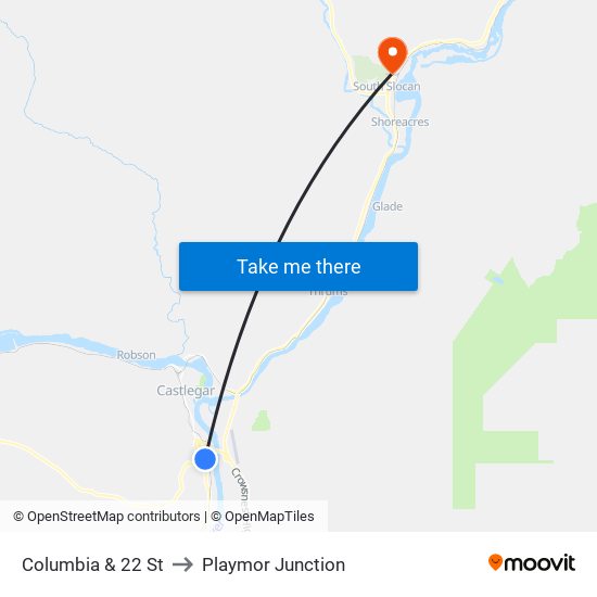 Columbia & 22 St to Playmor Junction map