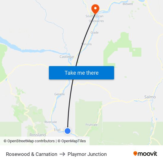 Rosewood & Carnation to Playmor Junction map