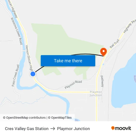 Hwy 6 at Crescent Valley Gas Station to Playmor Junction map