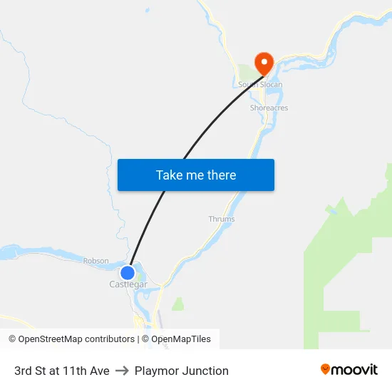 3rd St at 11th Ave to Playmor Junction map