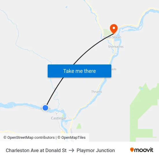 Charleston Ave at Donald St to Playmor Junction map