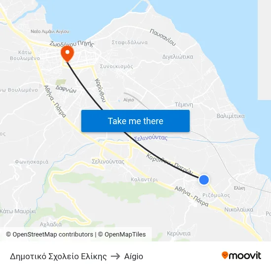 Eliki Primary School to Aigio map