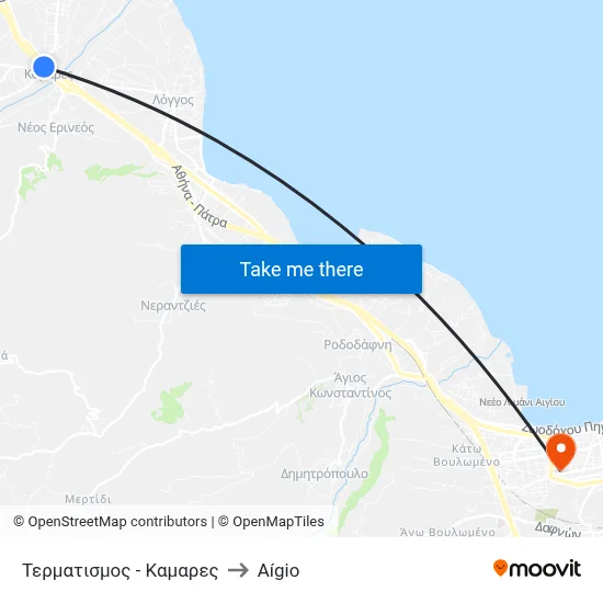 Terminal - Kamares to Aigio map