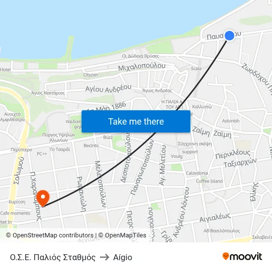 OSE Old Station to Aigio map