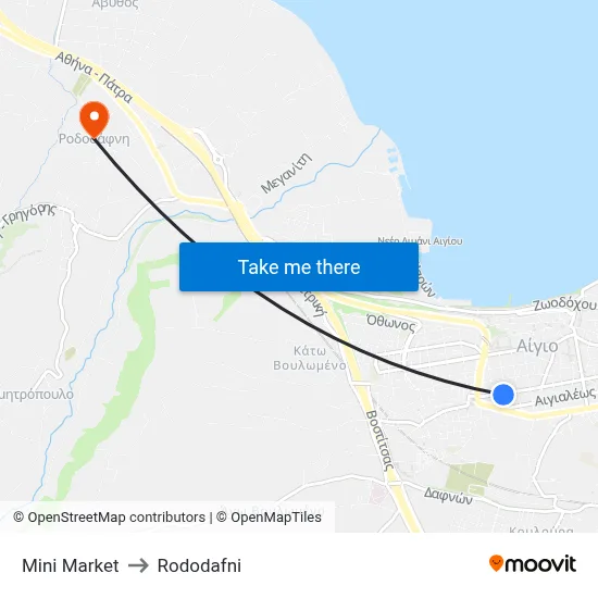 Mini Market to Rododafni map