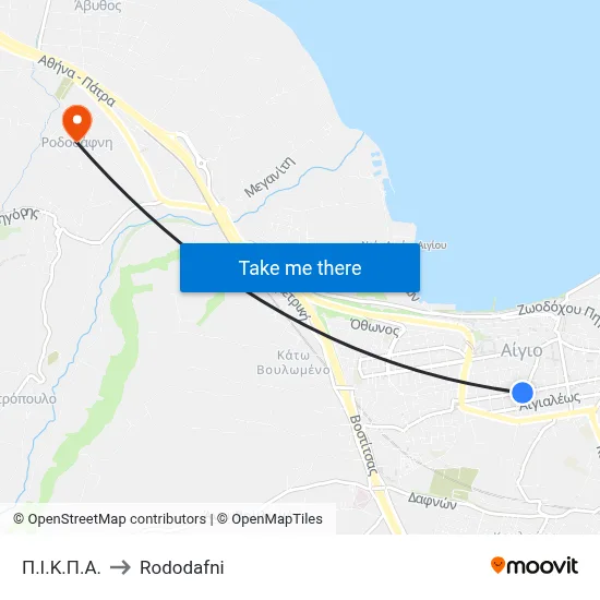 P.I.K.P.A. to Rododafni map