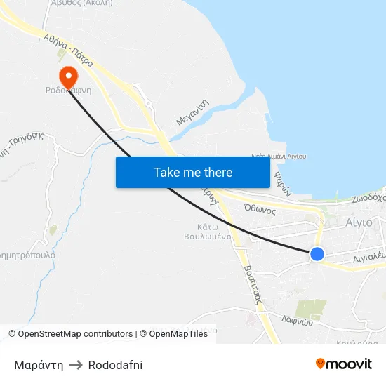 Μαράντη to Rododafni map