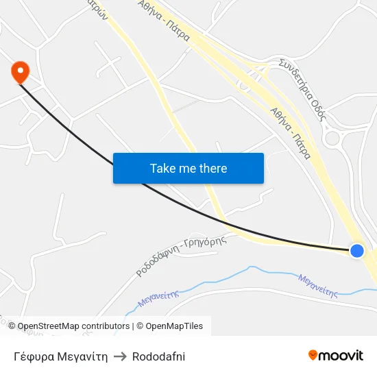 Γέφυρα Εβεπ to Rododafni map