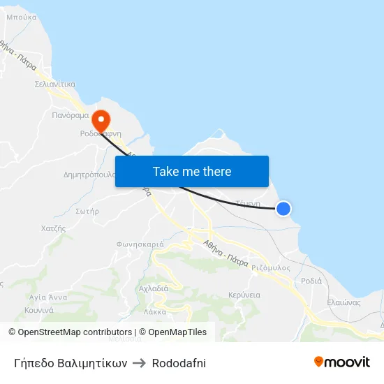Γήπεδο Βαλιμητίκων to Rododafni map