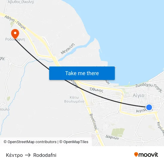 Κέντρο - Τριγωνη Πλατεια Νεα to Rododafni map