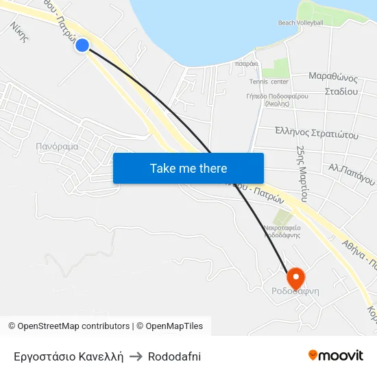 Εργοστάσιο Κανελλή to Rododafni map