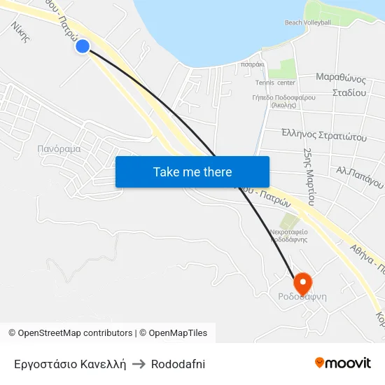 Εργοστάσιο Κανελλή to Rododafni map