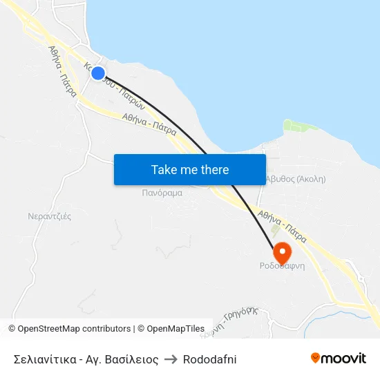 Σελιανίτικα - Αγ. Βασίλειος to Rododafni map