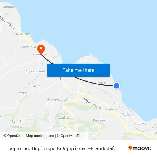 Τουριστικό Περίπτερο Βαλιμητίκων to Rododafni map