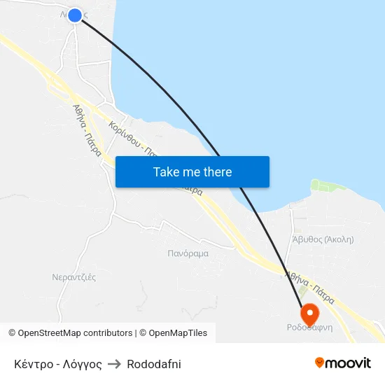 Κέντρο - Λόγγος to Rododafni map