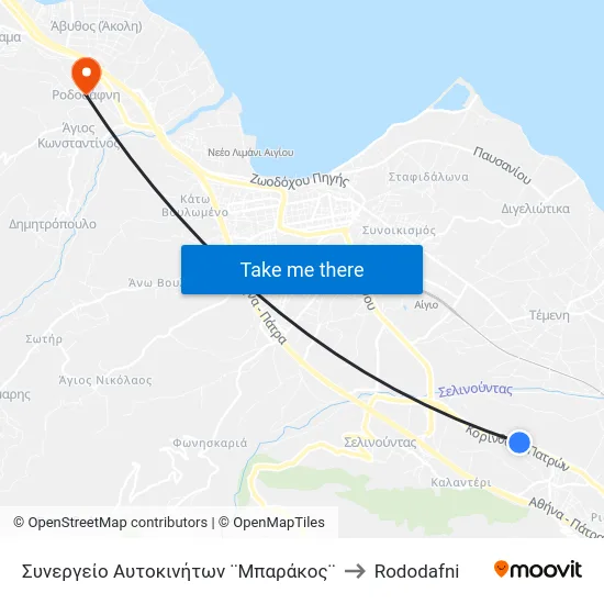 Συνεργείο Αυτοκινήτων ¨Μπαράκος¨ to Rododafni map
