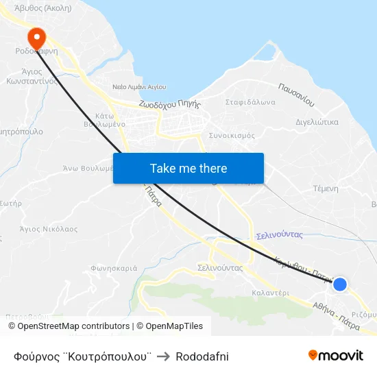 Φούρνος ¨Κουτρόπουλου¨ to Rododafni map