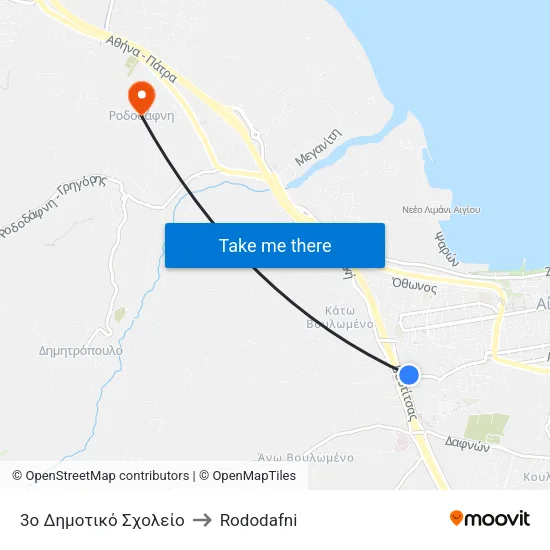 3ο Δημοτικό Σχολείο to Rododafni map