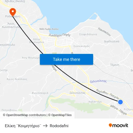 Ελίκη ¨- Πηγαδι¨ to Rododafni map