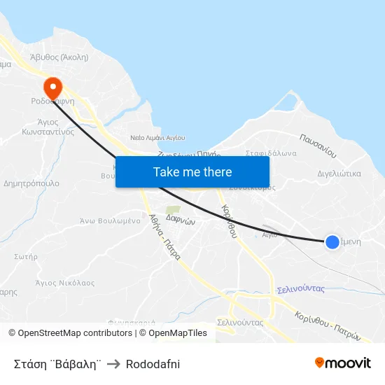 Στάση ¨Βάβαλη¨ to Rododafni map