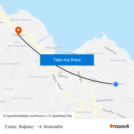 Στάση ¨Βαβαλη¨ to Rododafni map