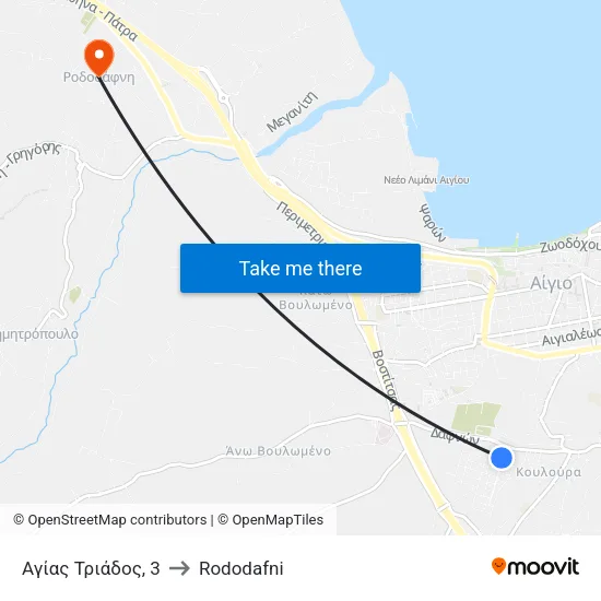 Αγίας Τριάδος, 3 to Rododafni map