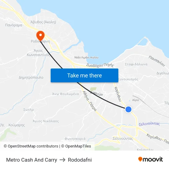 Metro Cash And Carry to Rododafni map