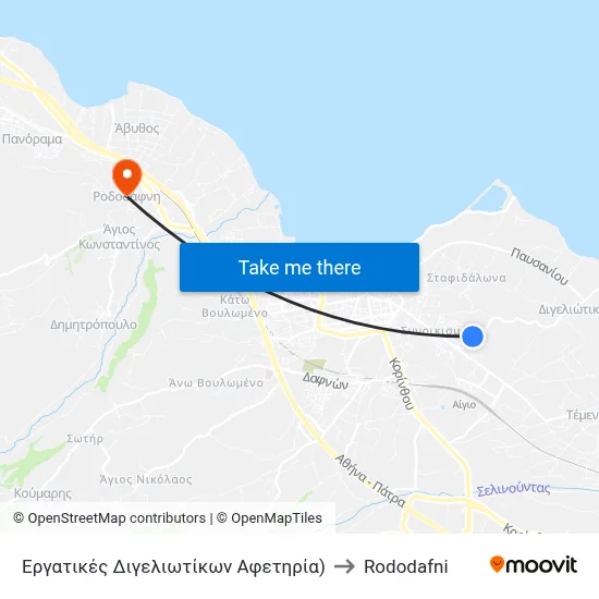 Digeliotika Workers Housing Terminal to Rododafni map