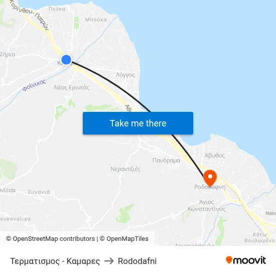 Terminal - Kamares to Rododafni map