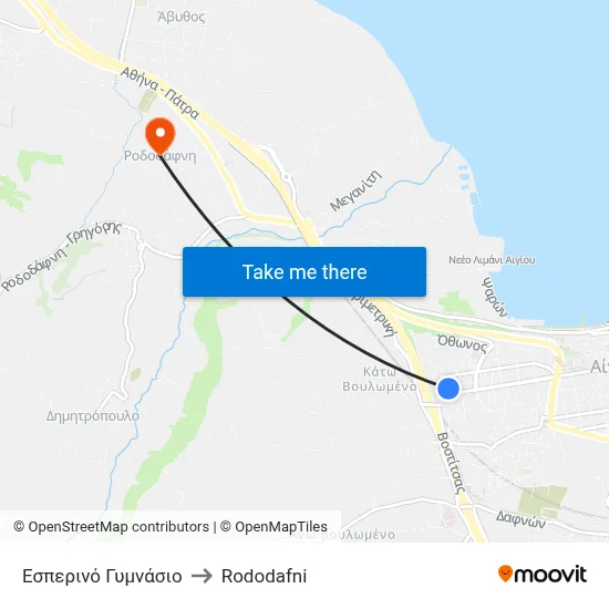 Evening High School to Rododafni map