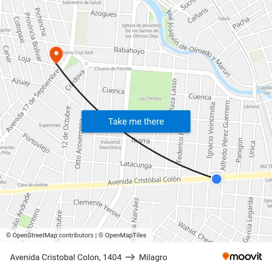 Avenida Cristobal Colon, 1404 to Milagro map