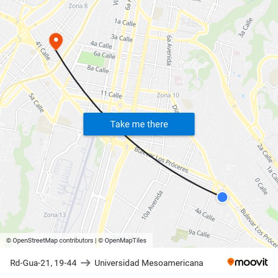 Rd-Gua-21, 19-44 to Universidad Mesoamericana map