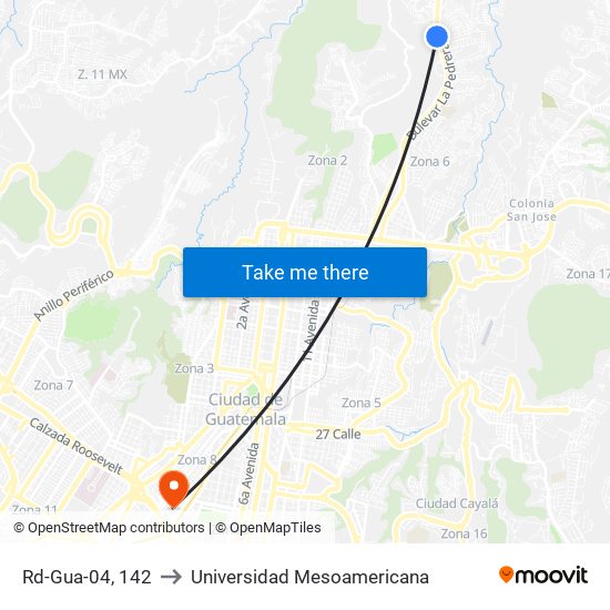 Rd-Gua-04, 142 to Universidad Mesoamericana map