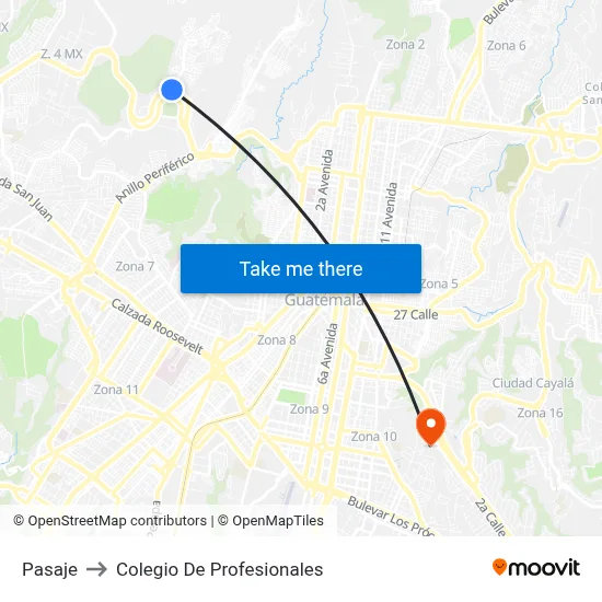 Pasaje to Colegio De Profesionales map