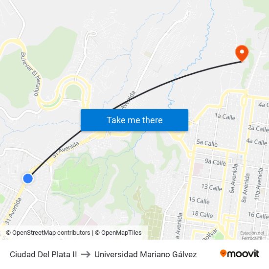 Ciudad Del Plata II to Universidad Mariano Gálvez map