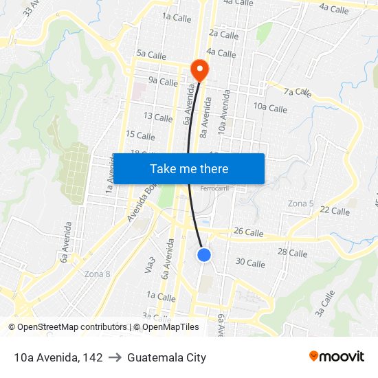 10a Avenida, 142 to Guatemala City map